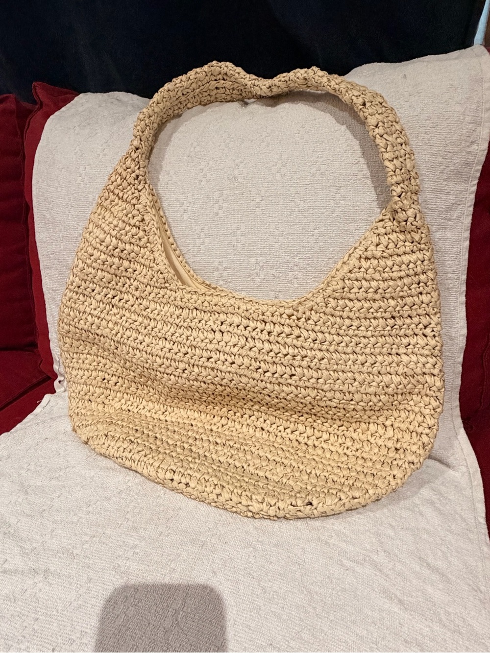 Abercrombie & Fitch Woven Hobo Bag in Natural Tan